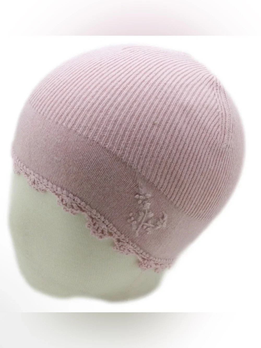 Baby Pink Lace Bonnet 👶✨ Classic & Elegant – Jacadi Paris